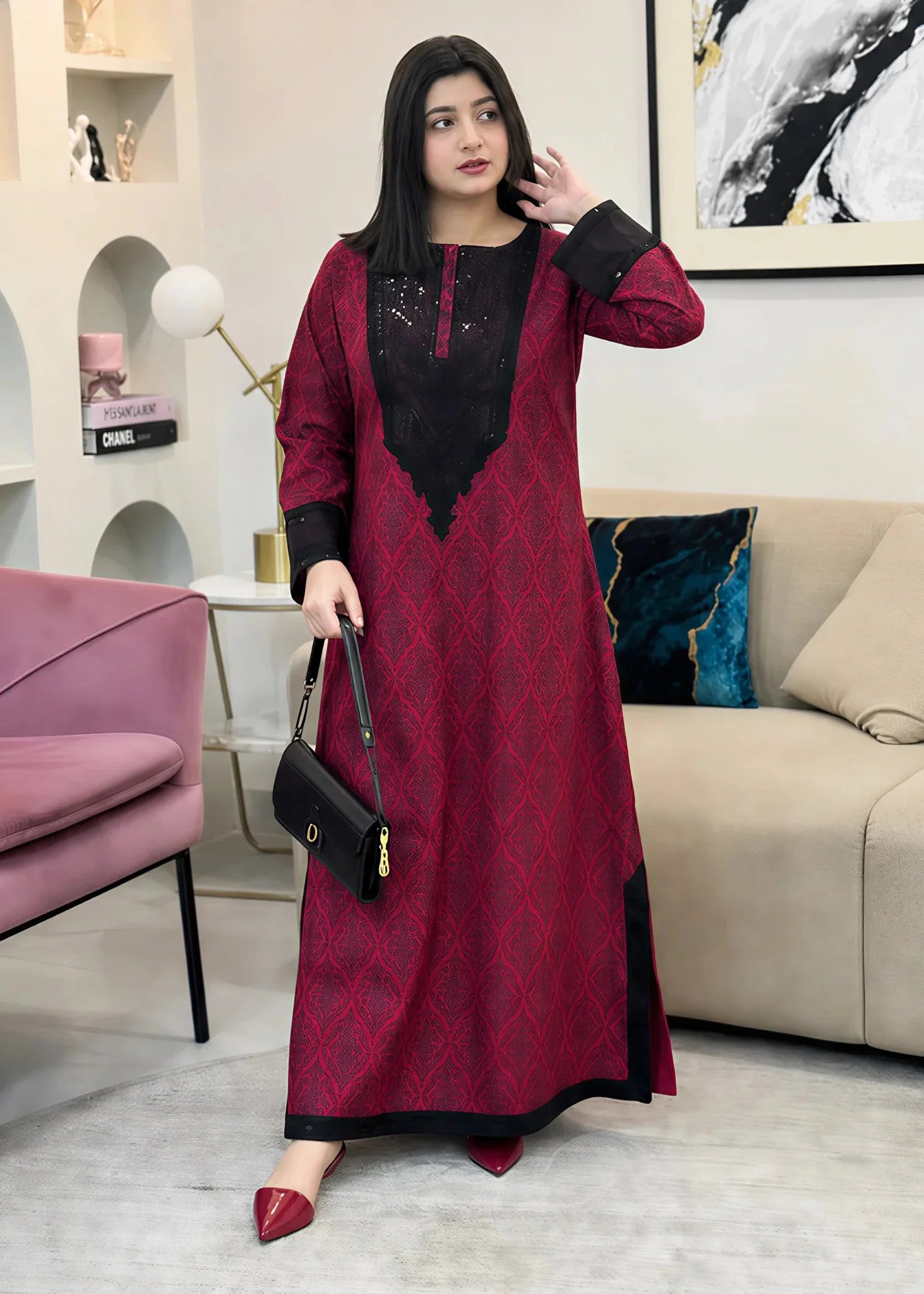 Meher Maroon 2 Piece Dhaga Pret