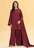 Maroon Rose Blossom 3 Piece