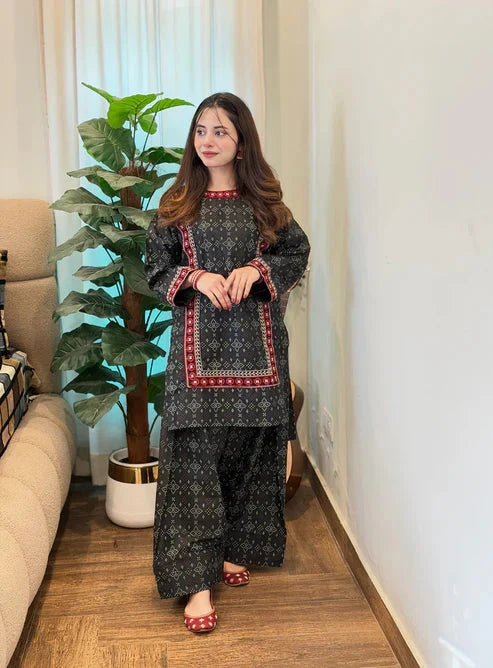 Midnight Riwaayat Embroidered Lawn 2 Piece Dhaga Pret