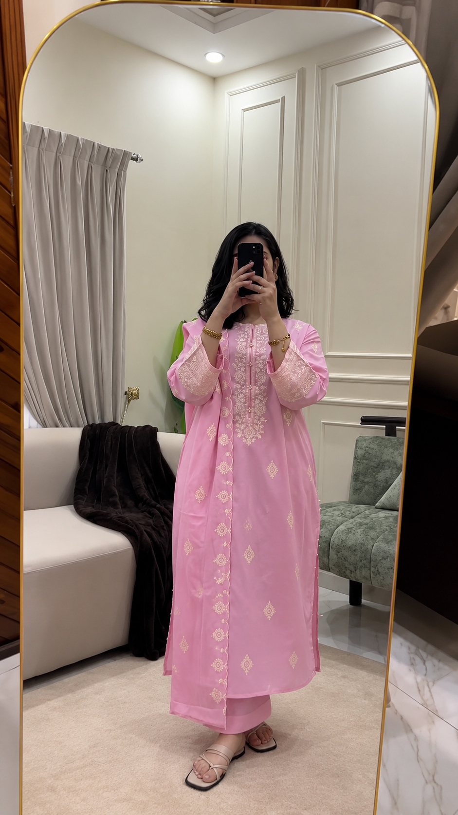 Noore Pink 3 Piece Dhaga Pret