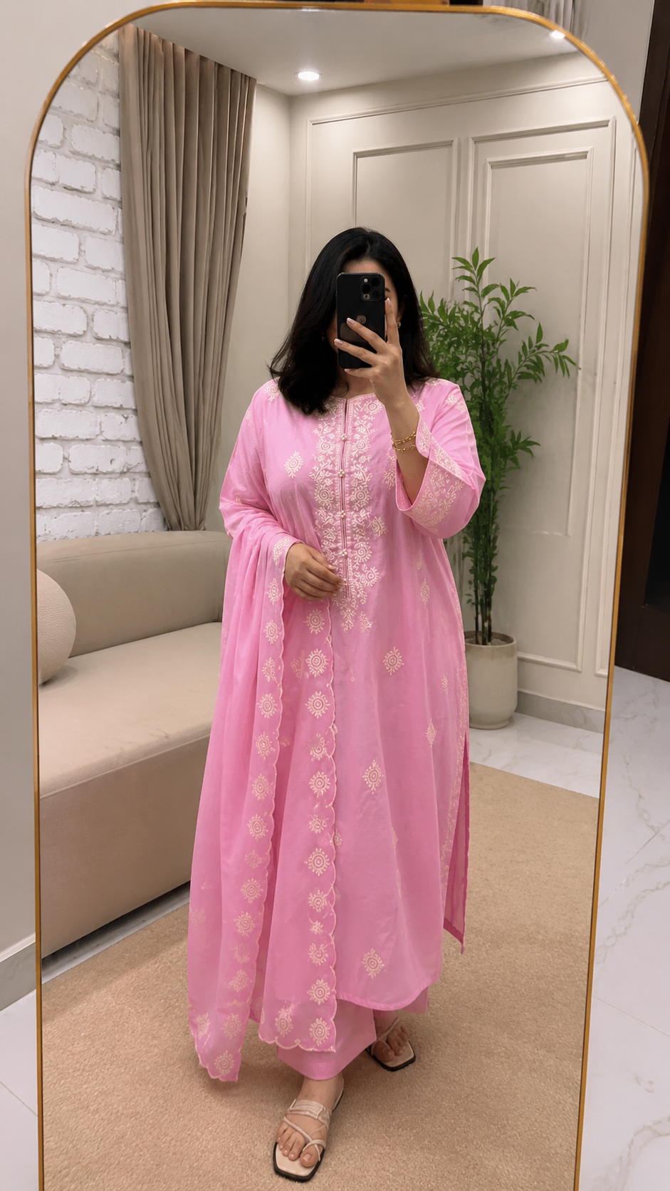 Noore Pink 3 Piece Dhaga Pret
