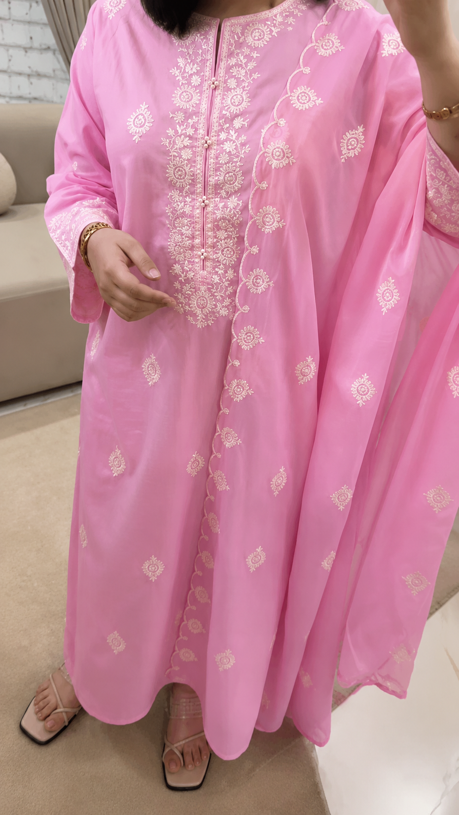 Noore Pink 3 Piece Dhaga Pret