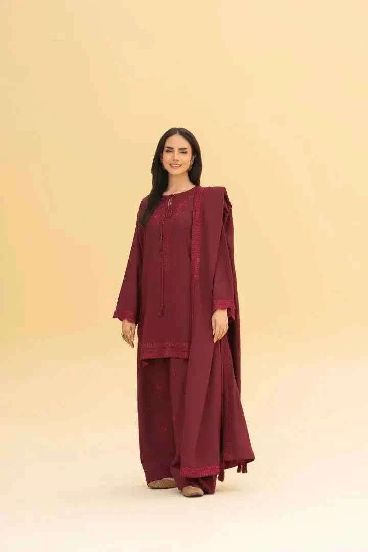 Maroon Rose Blossom 3 Piece