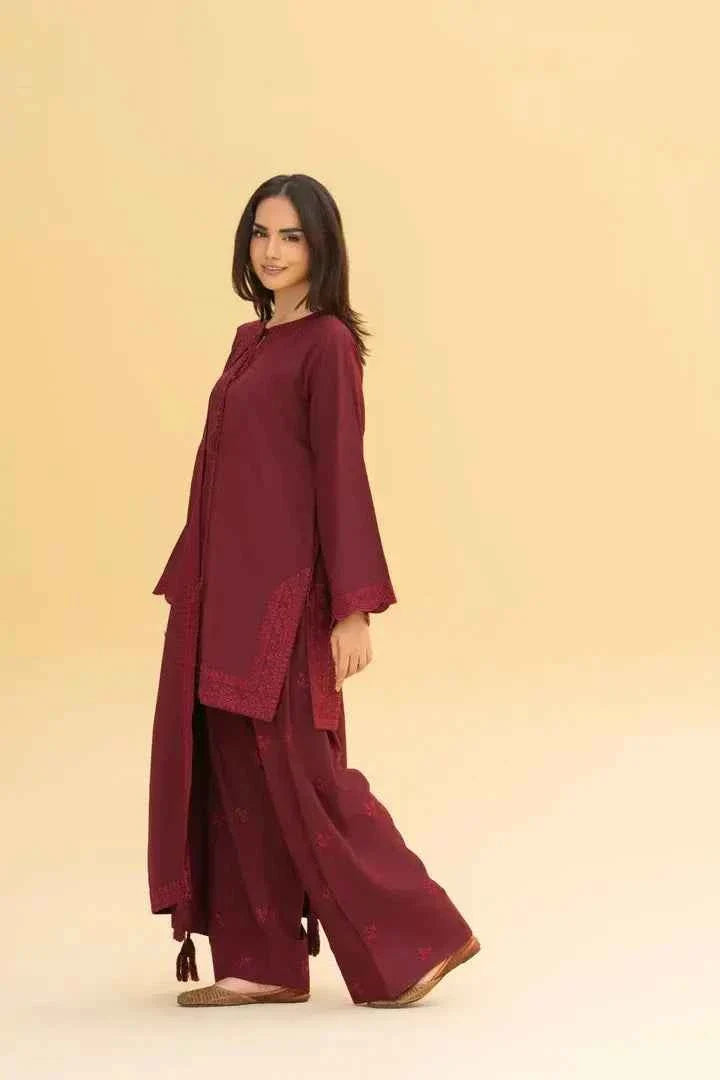 Maroon Rose Blossom 3 Piece