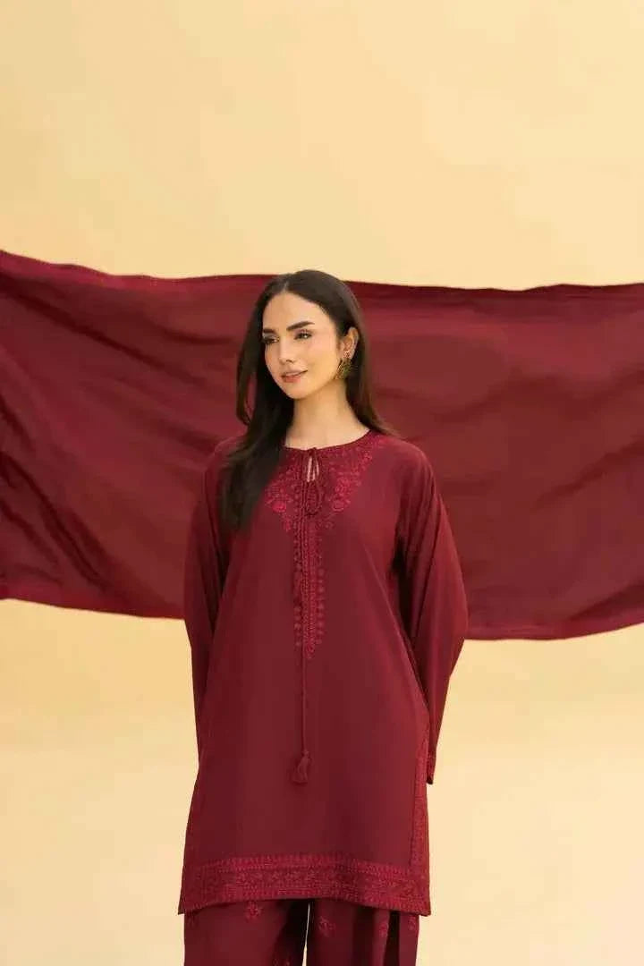 Maroon Rose Blossom 3 Piece