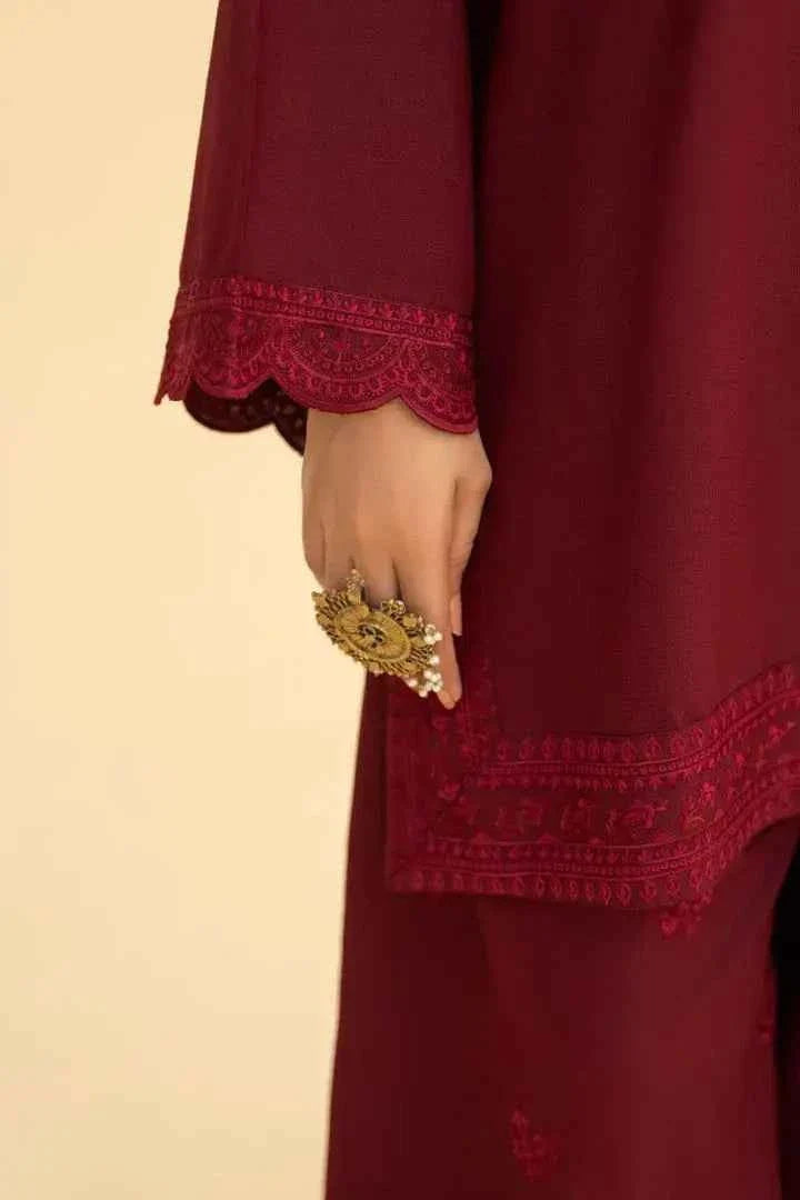 Maroon Rose Blossom 3 Piece