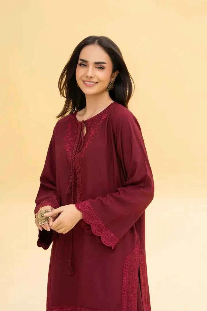 Maroon Rose Blossom 3 Piece