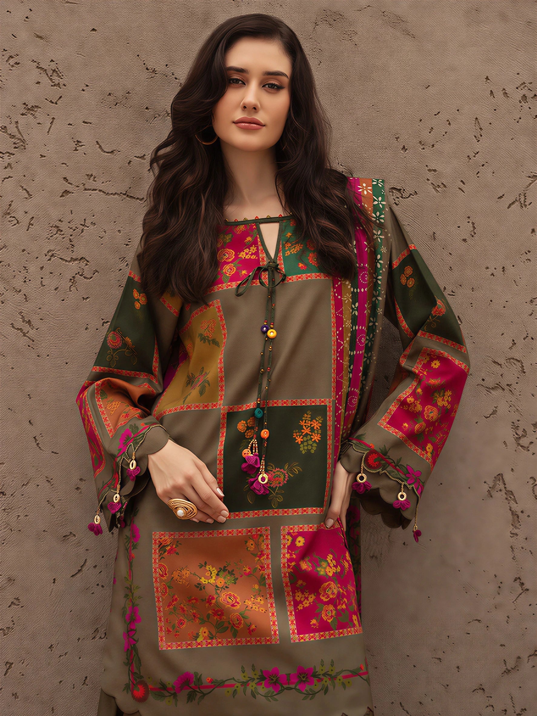 Maheen 3 Piece Dhaga Pret
