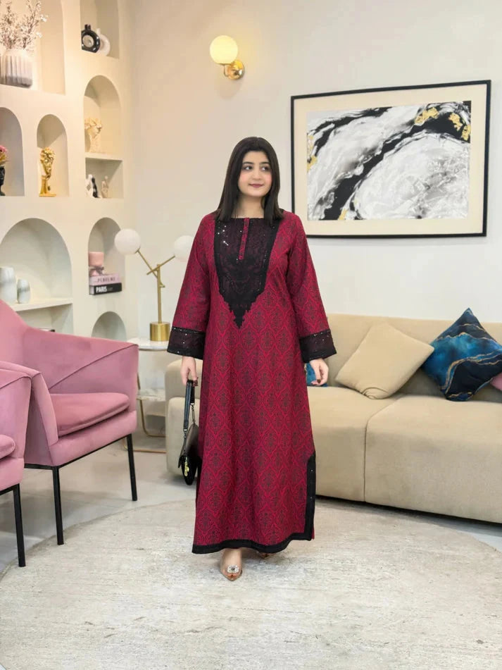 Meher Maroon 2 Piece Dhaga Pret