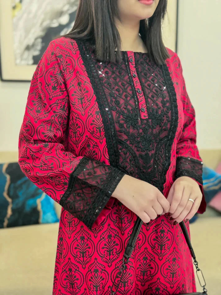 Meher Maroon 2 Piece Dhaga Pret