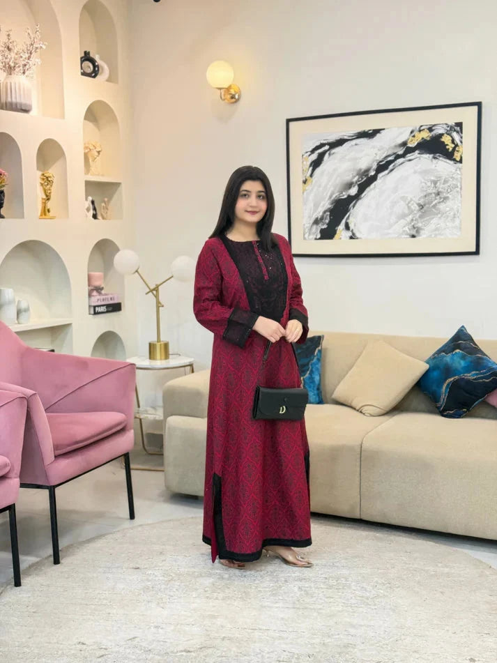 Meher Maroon 2 Piece Dhaga Pret