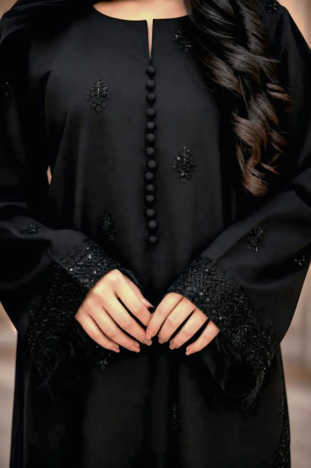 Zehra Black Pret 3 Piece Dhaga Pret